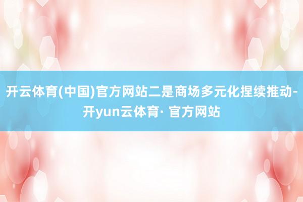 开云体育(中国)官方网站二是商场多元化捏续推动-开yun云体育· 官方网站