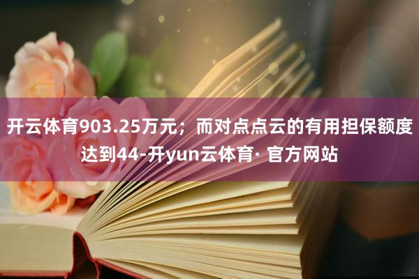 开云体育903.25万元；而对点点云的有用担保额度达到44-开yun云体育· 官方网站